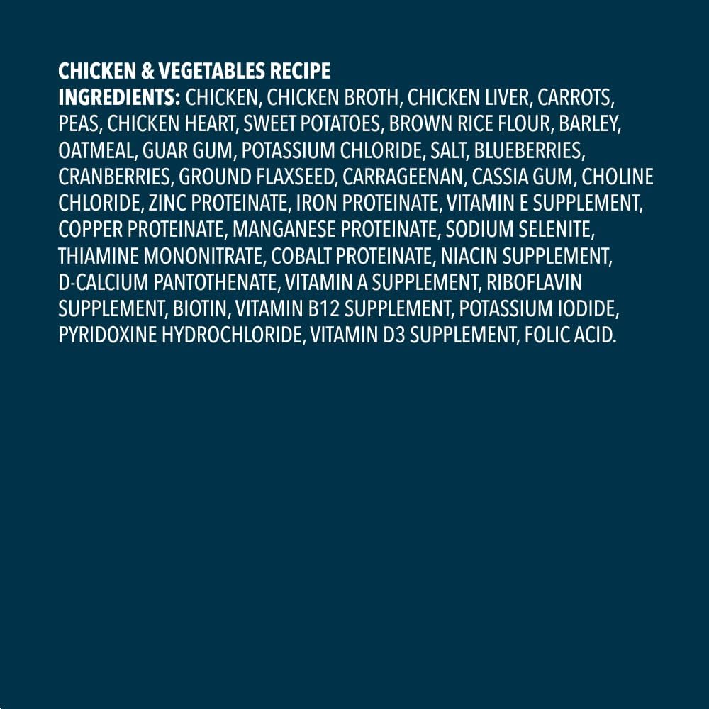 Amazon Brand - Wag Wholesome Grains Canned Wet Dog Food, Variety Pack (Chicken & Vegetables Paté and Beef & Vegetables Paté), Adult Recipe, 13 Ounce (Pack of 12)